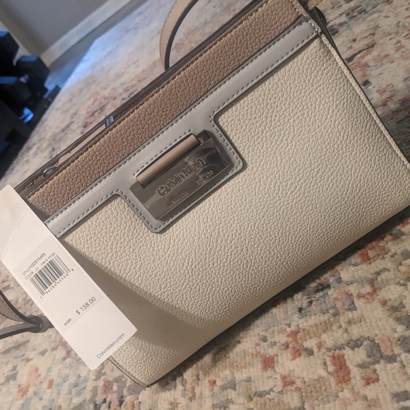 Calvin Klein Women's Cream and Gray Crossbody Bag - Picture 2 of 4